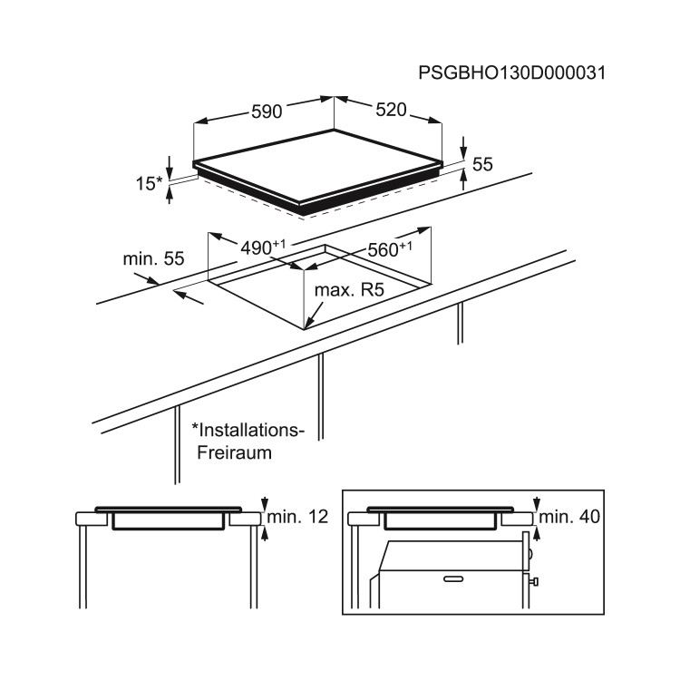 Zanussi ZIT6460CB 60cm Four Zone Touch Control Induction Hob