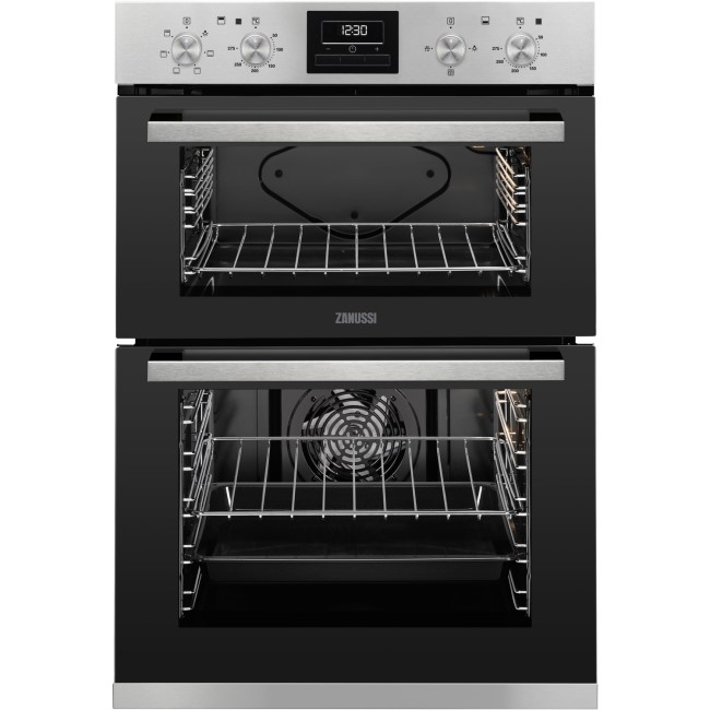 Zanussi Electric Built In Double Oven - Stainless Steel
