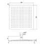 GRADE A1 - Black 250mm Slim Square Shower Head - Zana