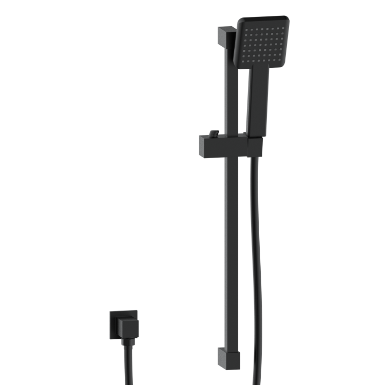 Grade A1 - Black Single Outlet Thermostatic Mixer Shower Set with Hand Shower - Zana