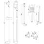 Grade A1 - Black Single Outlet Thermostatic Mixer Shower Set with Hand Shower - Zana