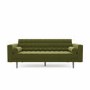 Olive Green Velvet Mid Century Sofa - Seats 3 - Zane