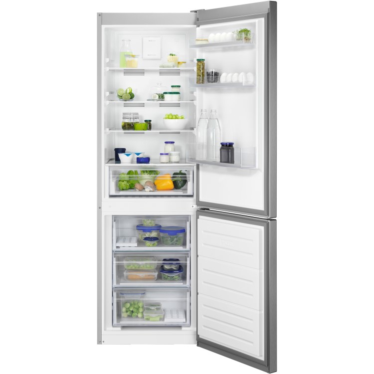 Refurbished Zanussi ZNME32FU0 Freestanding 324 Litre 60/40 Fridge Freezer Silver