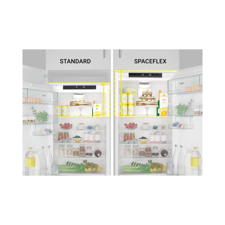Refurbished Zanussi SpaceFlex ZNTN19ES1 Integrated 273 Litre 70/30 Frost Free Fridge Freezer White