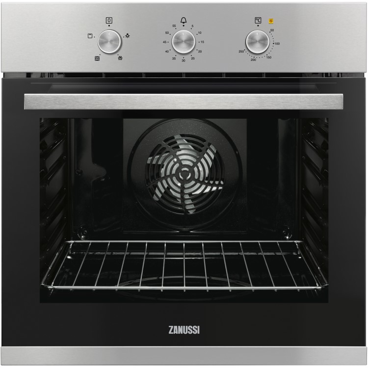 Refurbished Zanussi ZOB31471XK 60cm Single Built In Electric Oven With Minute Minder Stainless Steel