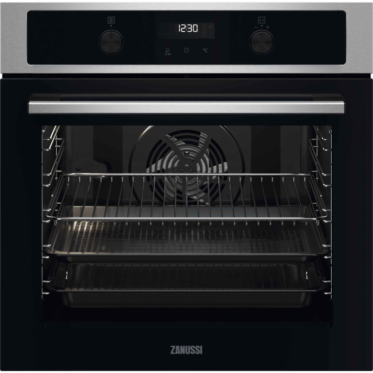 Refurbished Zanussi ZOHNA7X1 60cm Single Built In Electric Oven Stainless Steel