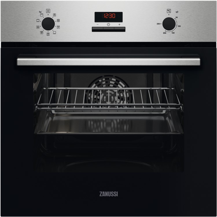 Refurbished Zanussi Series 20 ZOHNE2X2 60cm Single Built In Electric Oven Stainless Steel