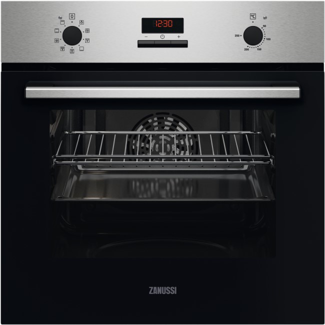 Refurbished Zanussi Series 20 ZOHNE2X2 60cm Single Built In Electric Oven Stainless Steel