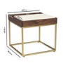 Square Gold and Marble Side Table with Storage - Zola