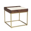 Square Solid Wood and Marble Side Table with Tray - Zola