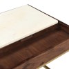Square Solid Wood and Marble Side Table with Tray - Zola