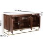 Solid Wood 3 Door Sideboard with Marble Top - Zola
