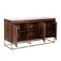 Solid Wood 3 Door Sideboard with Marble Top - Zola