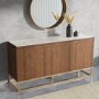 Solid Wood 3 Door Sideboard with Marble Top - Zola