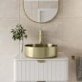 GRADE A1 - Stainless Steel Brass Round Countertop Basin 400mm - Zorah