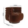 Rust Brown Velvet Modern Swivel Armchair - Zora