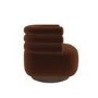 Rust Brown Velvet Modern Swivel Armchair - Zora