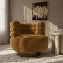 Caramel Brown Velvet Modern Swivel Accent Chair - Zora