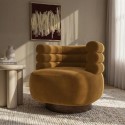 ZRA003 Caramel Brown Velvet Modern Swivel Armchair - Zora