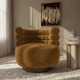 Caramel Brown Velvet Modern Swivel Accent Chair - Zora
