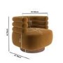 Caramel Brown Velvet Modern Swivel Armchair - Zora