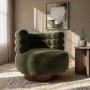 Green Velvet Modern Swivel Accent Chair - Zora