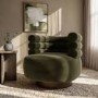 Green Velvet Modern Swivel Armchair - Zora