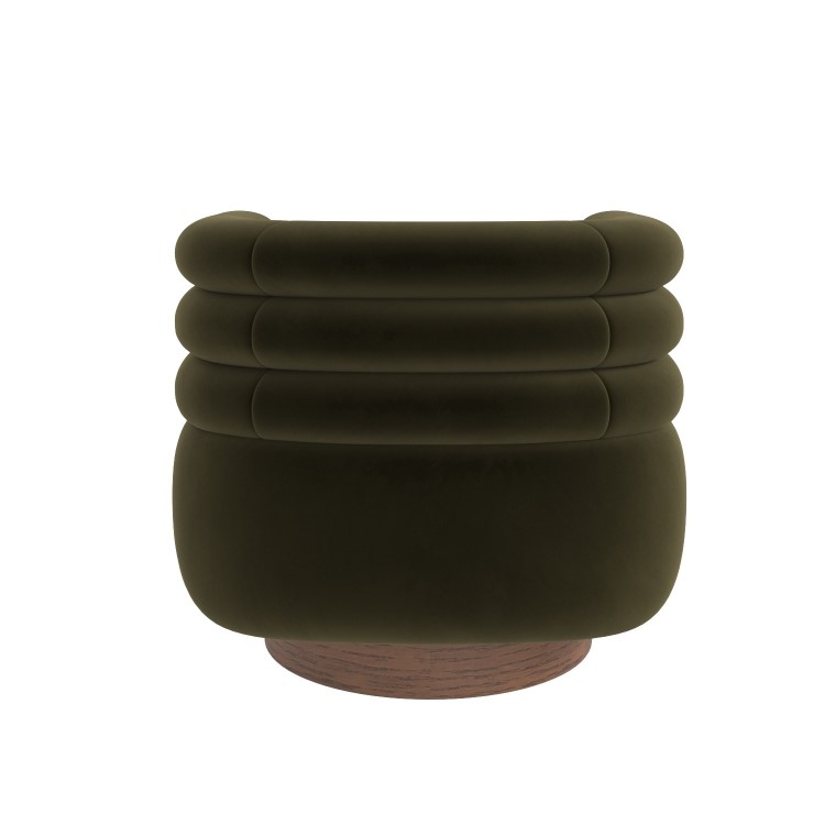 Green Velvet Modern Swivel Armchair - Zora