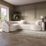 Cream Boucle Left Hand Facing 4 Seater Curved Corner Sofa - Zuri