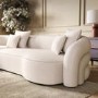 Cream Boucle Left Hand Facing 4 Seater Curved Corner Sofa - Zuri