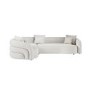 Cream Boucle Left Hand Facing 4 Seater Curved Corner Sofa - Zuri