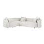 Cream Boucle Left Hand Facing 4 Seater Curved Corner Sofa - Zuri