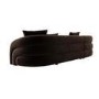 Brown Velvet Right Hand Facing 4 Seater Curved Corner Sofa - Zuri