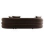 Brown Velvet Left Hand Facing 4 Seater Curved Corner Sofa - Zuri