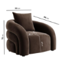 Brown Velvet Armchair with Cushion - Zuri