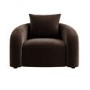 Brown Velvet Accent Chair with Cushion - Zuri