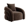 Brown Velvet Accent Chair with Cushion - Zuri