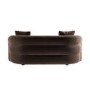 Brown Velvet Modern Curved 3 Seater Sofa - Zuri 