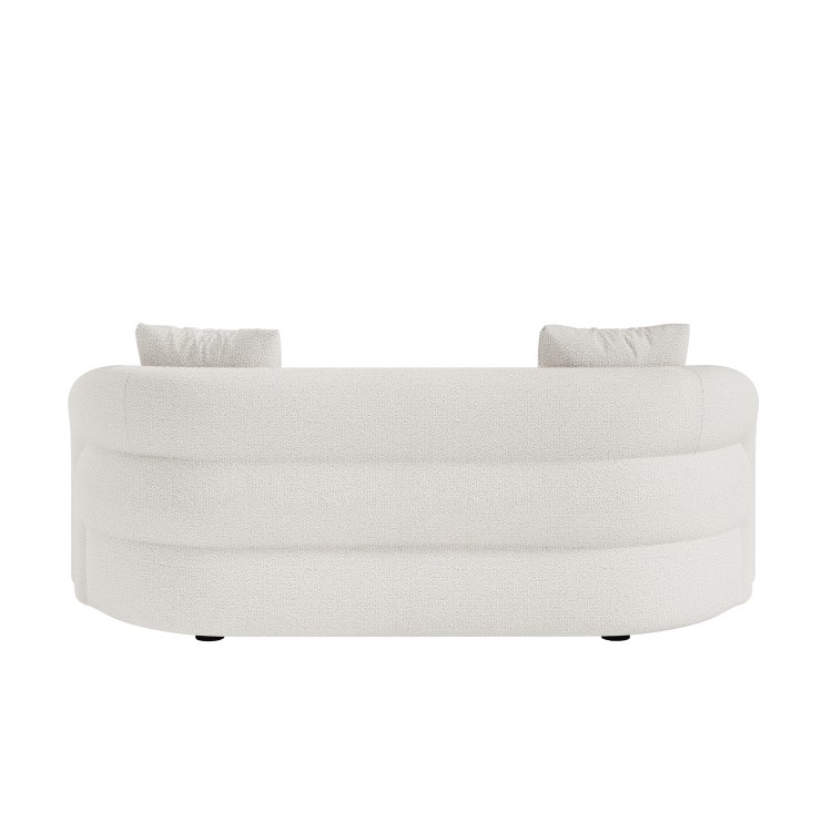 Cream Boucle Modern Curved 3 Seater Sofa - Zuri 