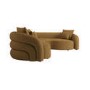 Caramel Brown Chenille Right Hand Facing 4 Seater Curved Corner Sofa - Zuri