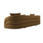 Caramel Brown Chenille Left Hand Facing 4 Seater Curved Corner Sofa - Zuri
