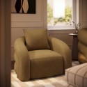 ZRI015 Modern Caramel Brown Chenille Armchair with Cushion - Zuri