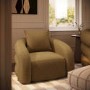 Caramel Brown Chenille Armchair - Zuri 