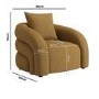 Caramel Brown Chenille Armchair - Zuri 
