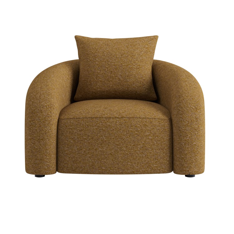 Caramel Brown Chenille Armchair - Zuri 