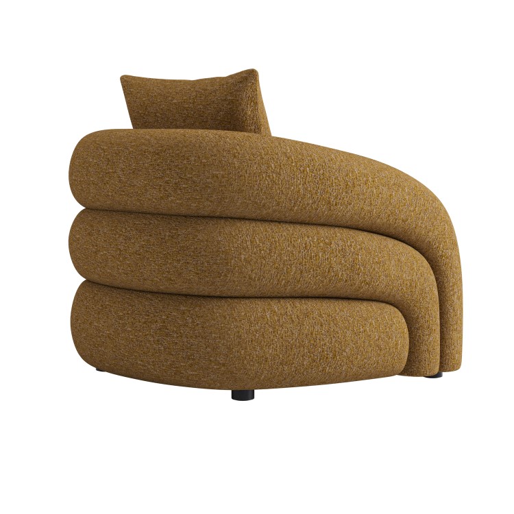 Caramel Brown Chenille Armchair - Zuri 