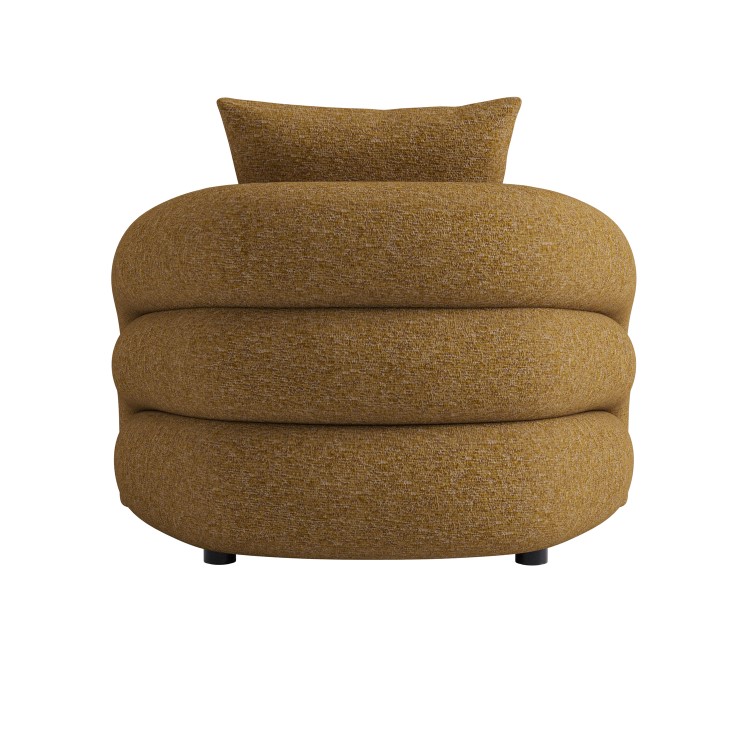 Caramel Brown Chenille Armchair - Zuri 
