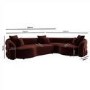 Deep Red Velvet Right Hand Facing 4 Seater Curved Corner Sofa - Zuri 