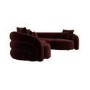 Deep Red Velvet Right Hand Facing 4 Seater Curved Corner Sofa - Zuri 