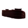 Deep Red Velvet Right Hand Facing 4 Seater Curved Corner Sofa - Zuri 
